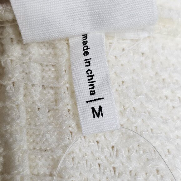 Simple By Suzanne Betro Womens Cable Knit Cardigan Medium Ivory Oversized Hoodie - Picture 10 of 16